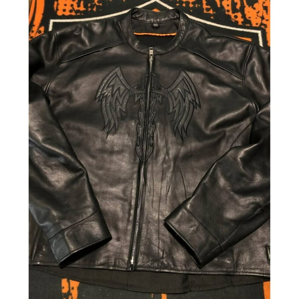 Motorcycle Riding Jacket 2XL Men, Resistant Leather, Reflective
